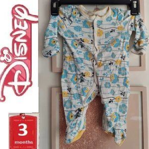 ⭐️ 5/$30 Minnie Mouse sleeper, 3 months, blue, yellow, white, 3 months